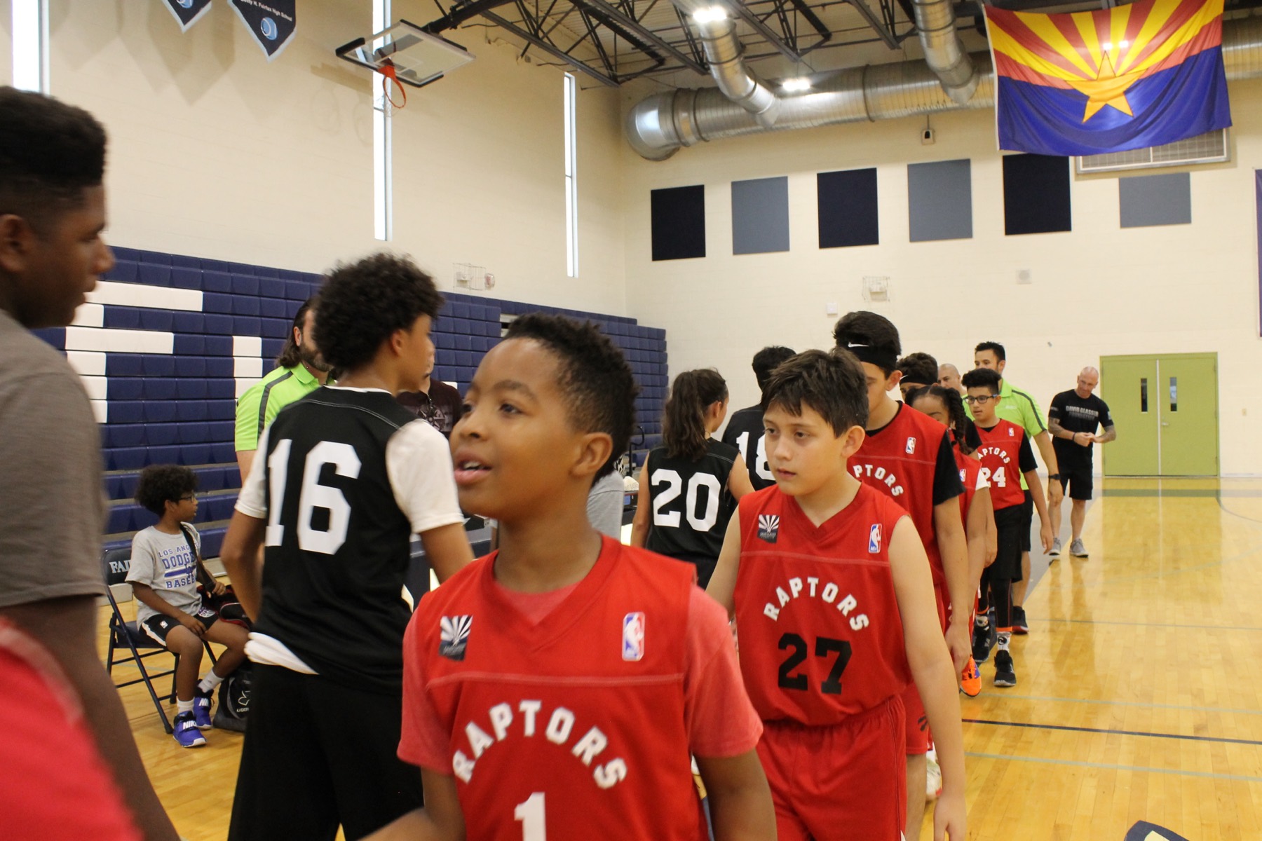 Team lined up before a game
